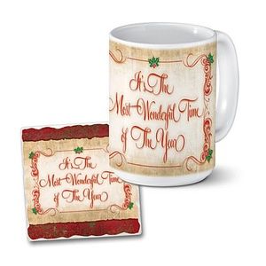 Most Wonderful Time Mug & Coaster Combo Set
